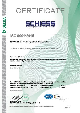 Certificate ISO 9001-2015 screen en